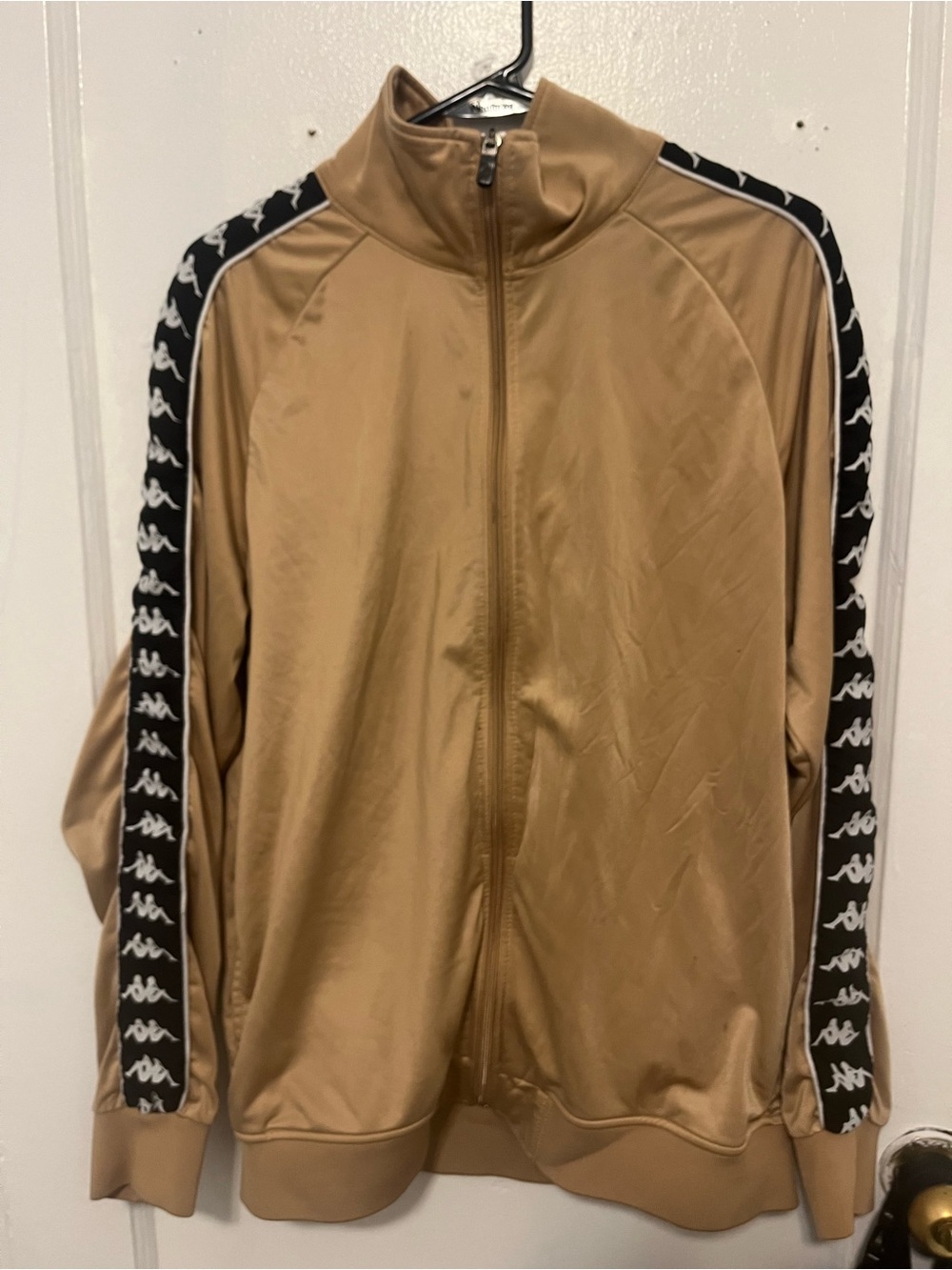 Kappa Men’s Tan Track Jacket with Logo Tape